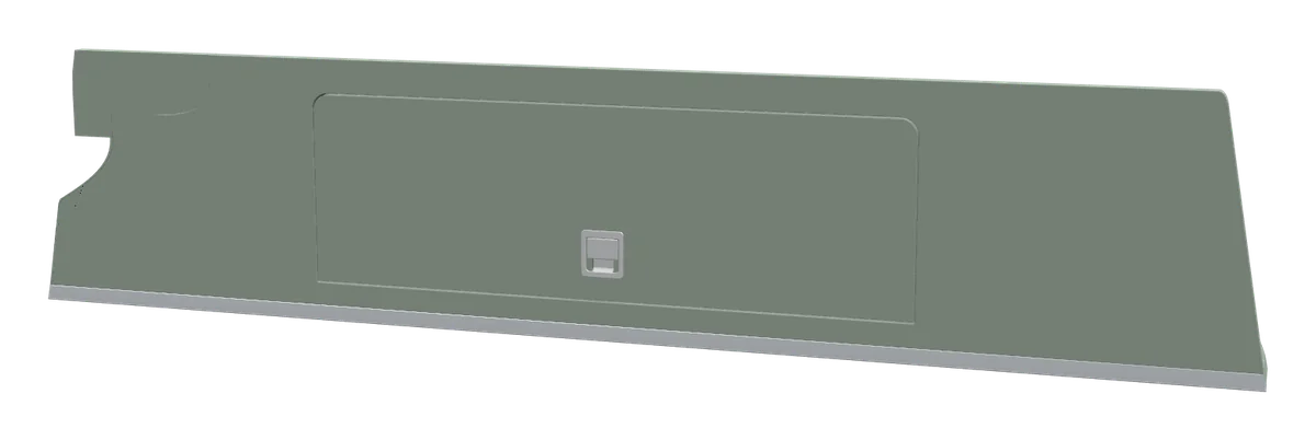 Overhead cab storage, as the 3D designer draws it