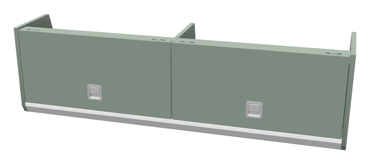 Top locker (passenger side), as the 3D designer draws it