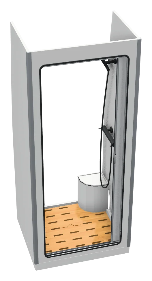 Shower cubicle, as the 3D designer draws it