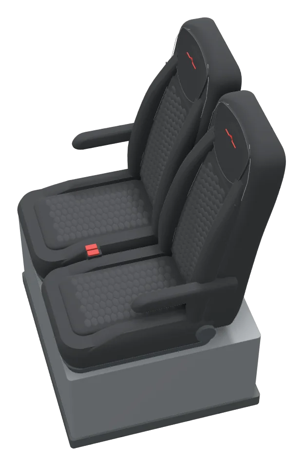 Travel seats, as the 3D designer draws it