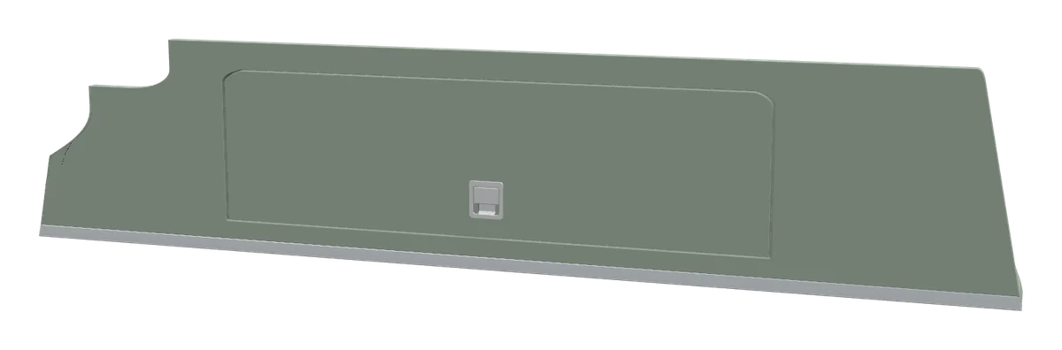 Overhead cab storage, as the 3D designer draws it
