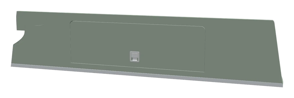 Overhead cab storage, as the 3D designer draws it