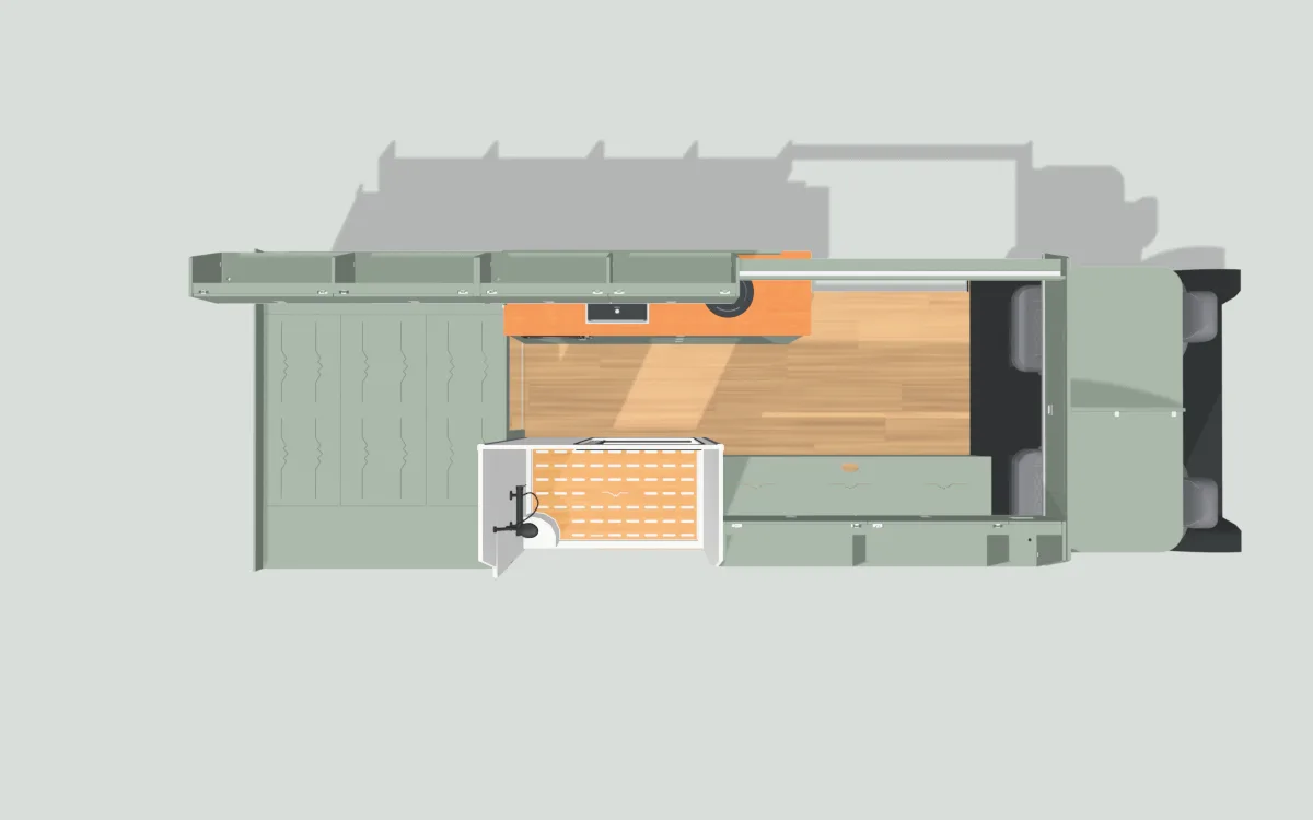 Layout 1 for the VW Crafter LWB, 2006-2017, in 3D