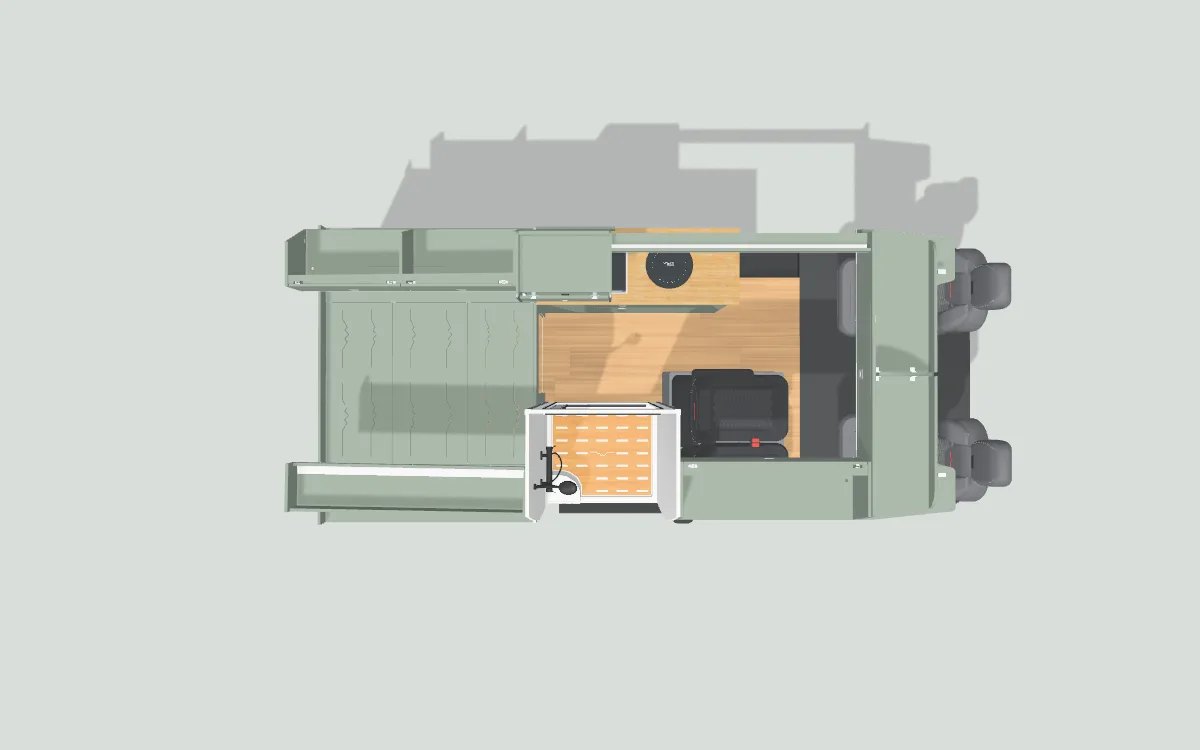 Layout 1 for the VW Crafter / MAN TGE MWB, 2017 on, in 3D