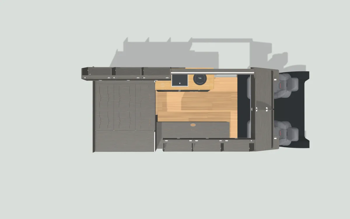 Layout 1 for the Mercedes Sprinter MWB, 2018 on, in 3D